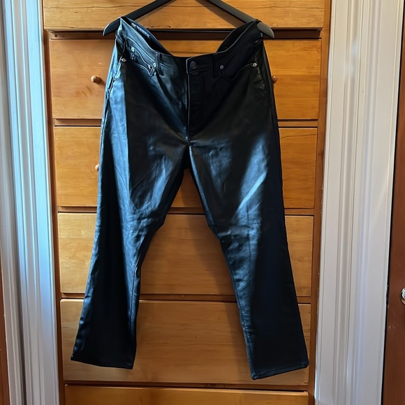 Gap High Rise Vintage Slim Vegan Leather Pants - Picture 3 of 5